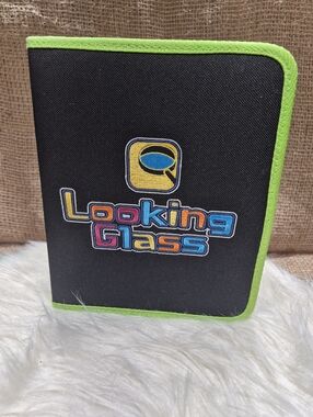 Looking Glass Black Organizer with Neon Green Trim With Sculpures